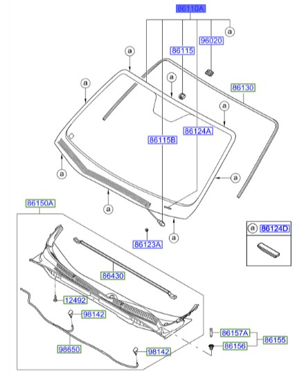 شیشه جلو Hyundai/KIA Genuine Parts – MOBIS   IX55  861103J310 