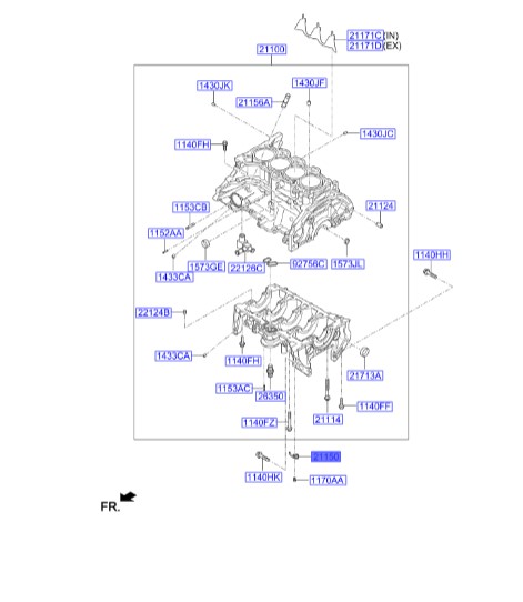 روغن پاش داخل سیلندر توسان   Hyundai/KIA Genuine Parts – MOBIS 211502E720   