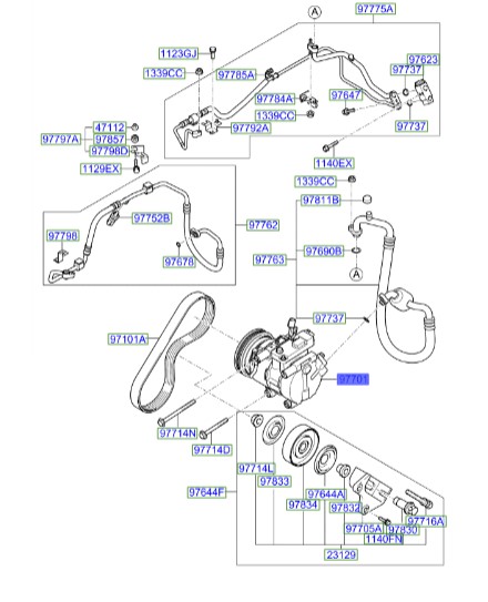 کمپرسور کولر سراتو 2008 | 977010E125 | Hyundai/KIA Genuine Parts – MOBIS