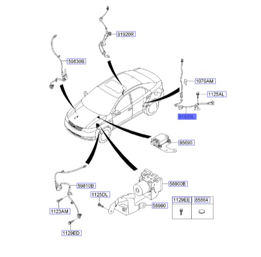 سنسور ای بی اس عقب سراتو | Hyundai/KIA Genuine Parts | سراتو مدل 2010 سایپایی و وارداتی – سراتو کوپه مدل 2010 تا 2013    599101M300