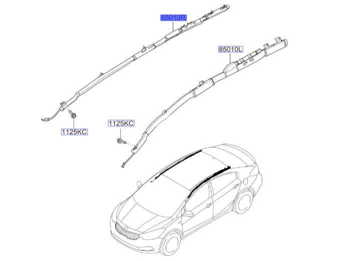 ایربگ سقف سمت راست | Hyundai/KIA Genuine Parts – Mobis | سراتو YD مدل 2014 تا 2018  85020A7000