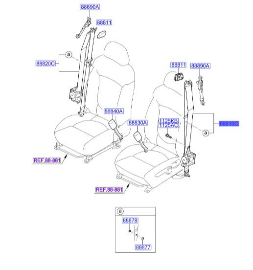کمربند ایمنی جلو چپ سراتو 2010 | 888101M3008O | Hyundai/KIA Genuine Parts – MOBIS