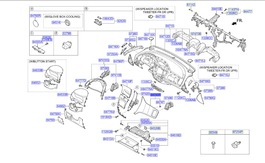 روکش داشبورد راست سراتو 2015 | Hyundai/KIA Genuine Parts | سراتو مدل 2014 تا 2018  84720A7000WK