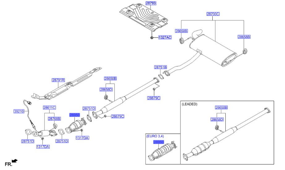 کاتالیزور اگزوز هیوندای Hyundai/KIA Genuine Parts – MOBIS  289602G890 IX35