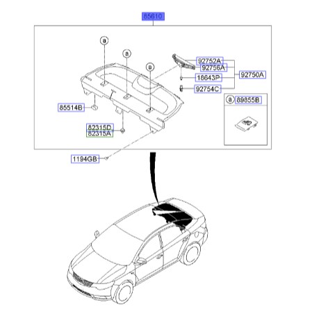 طاقچه عقب سراتو 2010 | 856101M500 | Hyundai/KIA Genuine Parts – MOBIS