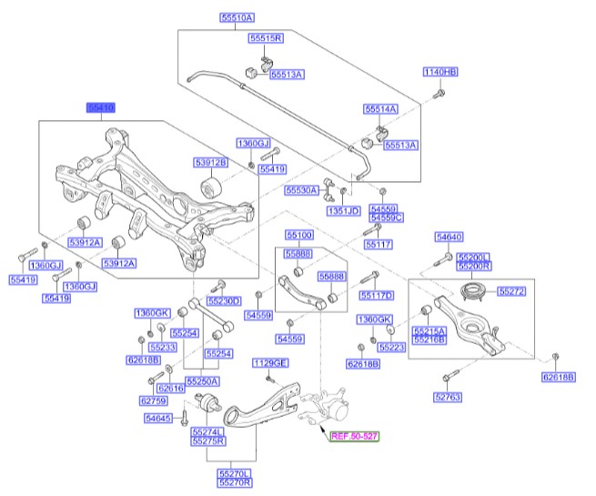 رام عقب هیوندای Hyundai/KIA Genuine Parts – MOBIS   IX35  554052S100