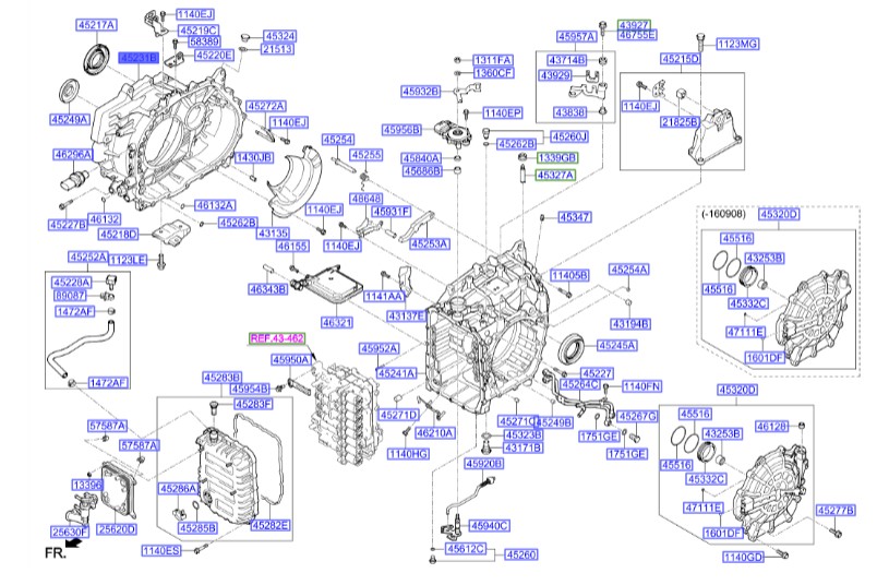 پوسته گیربکس جلو سوناتا lf هیبریدی Hyundai/KIA Genuine Parts – MOBIS   452313D600