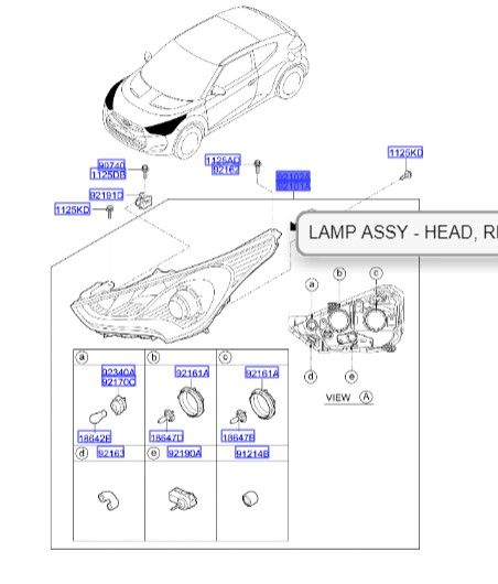 بلوری چپ ولستر  Hyundai/KIA Genuine Parts – MOBIS  921012V010 