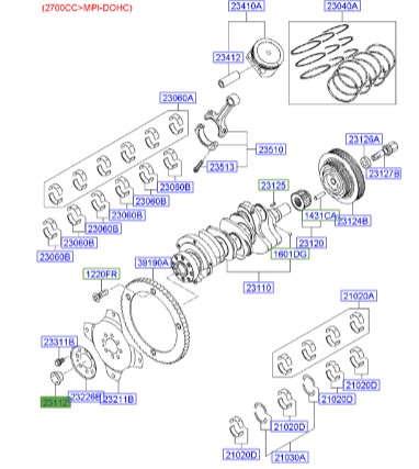 بوش ته میل‌لنگ توسان | 2311237100 | Hyundai/KIA Genuine Parts – MOBIS
