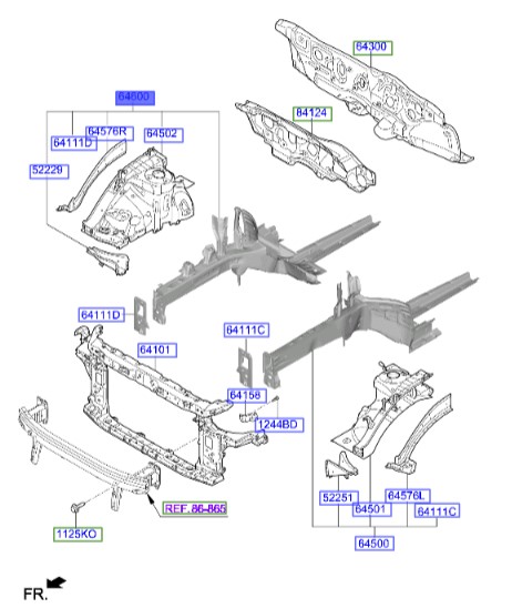 سینی کمک راست جا سوناتا هیبرید Hyundai/KIA Genuine Parts – MOBIS    64600E6000