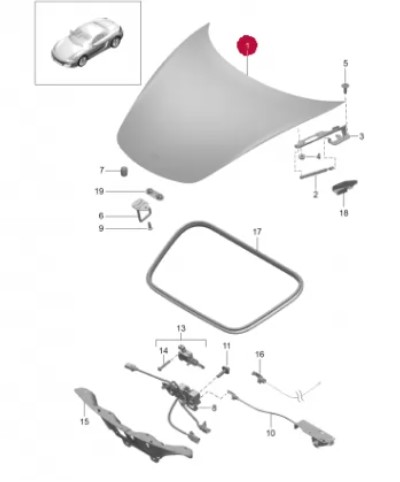 درب موتور پورشه باکستر  اورجینال