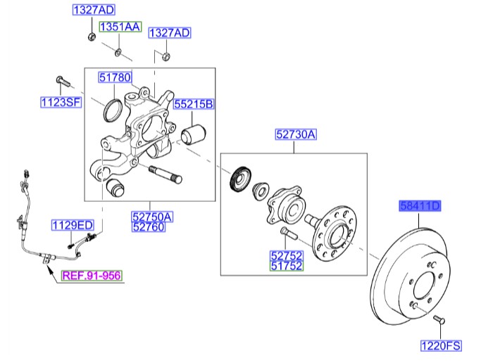دیسک چرخ عقب سوناتا  Hyundai/KIA Genuine Parts – MOBIS   584113K300 