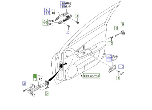 ترمز در جلو راست سراتو 2008 | Hyundai/KIA Genuine Parts | سراتو LD مدل 2007 تا 2009 793902F000