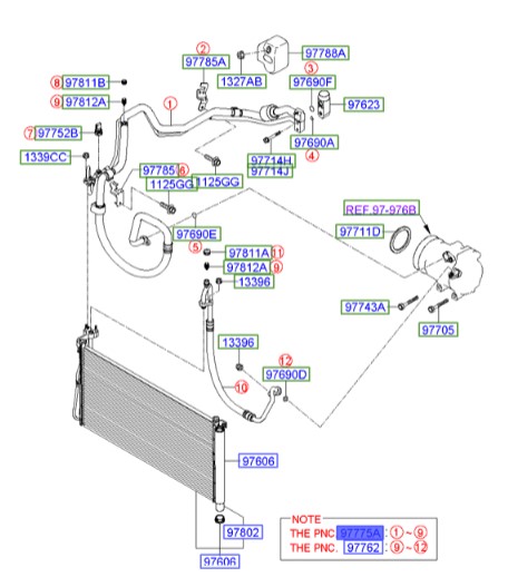 شلنگ کولر سوناتا  Hyundai/KIA Genuine Parts – MOBIS  977753K150 