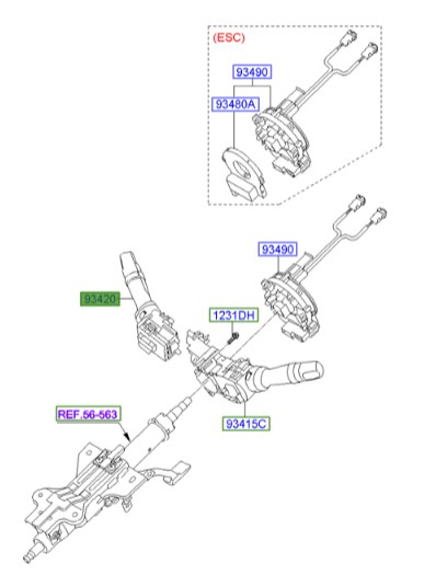 دسته برف پاک کن هیوندای جنسیس_کوپه  Hyundai/KIA Genuine Parts – MOBIS    934202M010
