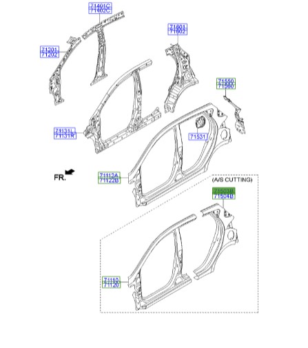 گلگیر عقب چپ Hyundai/KIA Genuine Parts – MOBIS    I10  71503B9C00