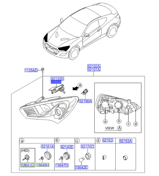 براکت روی بلوری چپ جنسیس_کوپه  Hyundai/KIA Genuine Parts – MOBIS   921972M500