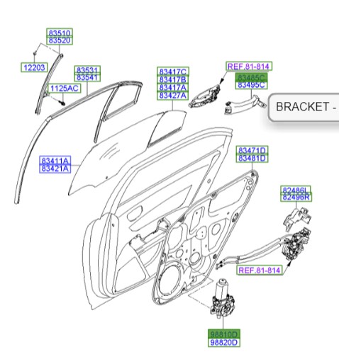 موتور شیشه بالابر درب عقب چپ سوناتا  Hyundai/KIA Genuine Parts – MOBIS   834503K001
