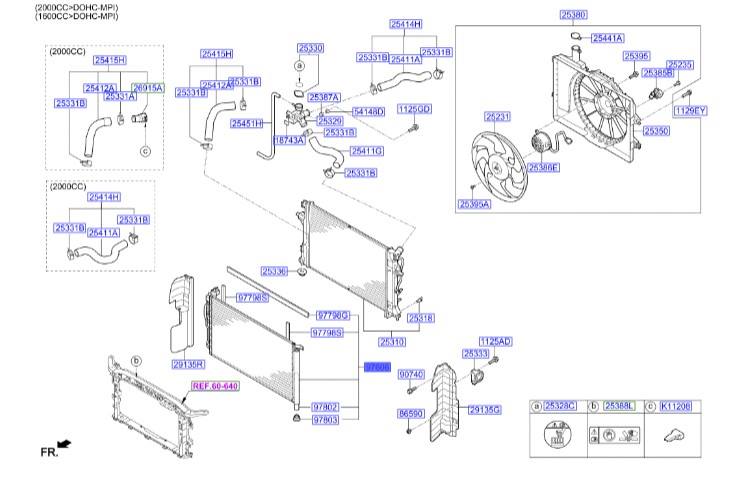 رادیاتور کولر النترا  Hyundai/KIA Genuine Parts – MOBIS  97606F2000 