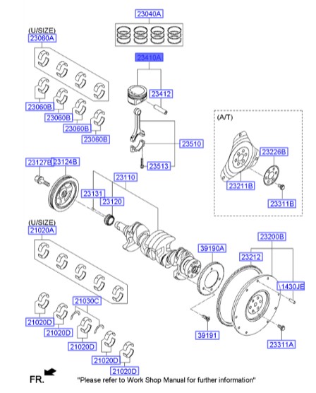 پیستون هیوندای Hyundai/KIA Genuine Parts – MOBIS   I20  230412B011