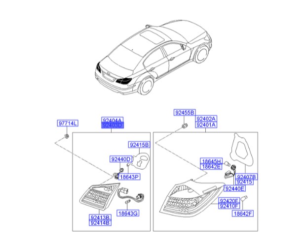 خطر صندوق چپ جنسیس Hyundai/KIA Genuine Parts – MOBIS   924033M200