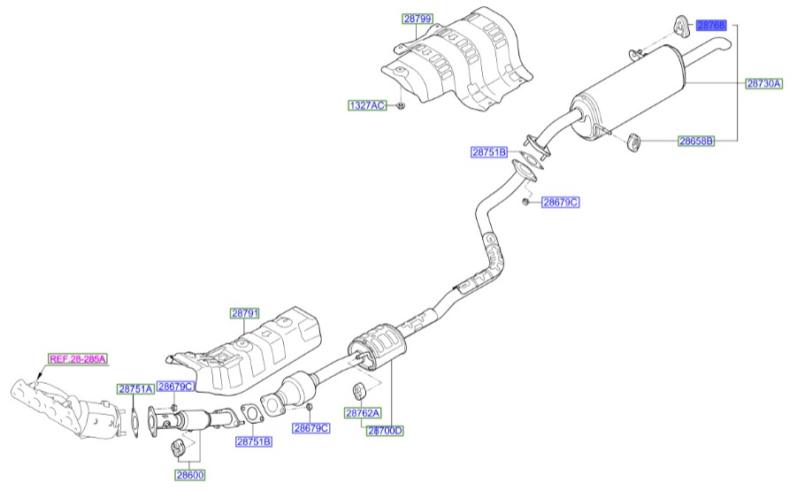 بست اگزوز Hyundai/KIA Genuine Parts – MOBIS   I30  287602G000 