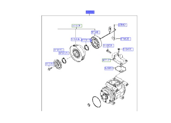 کمپرسور کولر توسان | کمپرسور کولر اسپورتیج | Hyundai Kia Genuine Parts | 977012E350