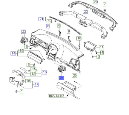 دریچه کولر جلو راست سراتو 2008 | Hyundai/KIA Genuine Parts | سراتو LD مدل 2007 تا 2009  974902F050NZ