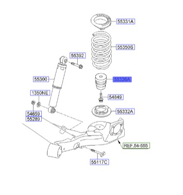 توپی سر کمک سراتو | ضربه گیر سر کمک عقب | Genuine Parts | 553260Q000  553260Q000