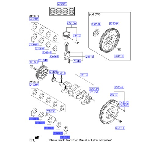 یاتاقان ثابت Hyundai/KIA Genuine Parts – MOBIS  i10  2102003003