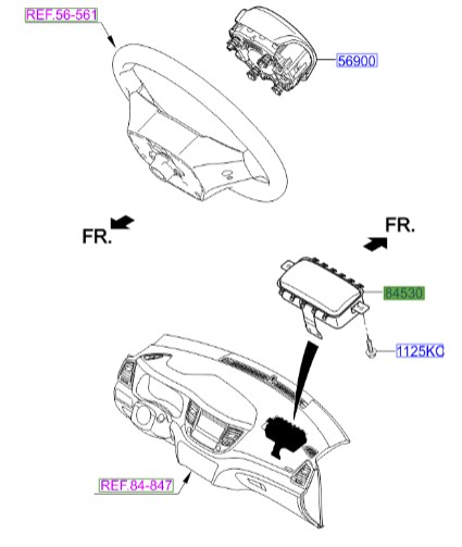 ایربگ راست هیوندای توسان  Hyundai/KIA Genuine Parts – MOBIS   84530D3000
