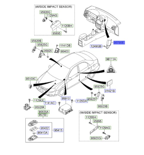 گیرنده ریموت کنترل | Hyundai/KIA Genuine Parts – MOBIS | سراتو LD مدل 2007 تا 2009  957902F800