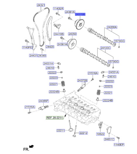 دنده cvvt  / سی وی وی تی خروجی (دود) سراتو 2014 – سی وی وی تی خروجی | Hyundai/KIA Genuine Parts | سراتو– سول  243702E010