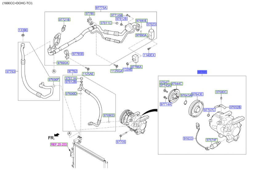 کمپرسور کولر النترا  Hyundai/KIA Genuine Parts – MOBIS   97701A5800 