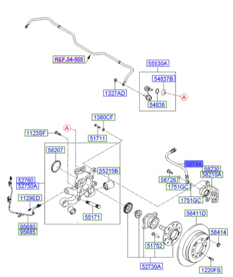 شیلنگ ترمز آزرا  Hyundai/KIA Genuine Parts – MOBIS   587443L001 