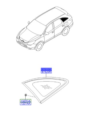شیشه لچکی عقب چپ Hyundai/KIA Genuine Parts – MOBIS  IX55  878103J000 