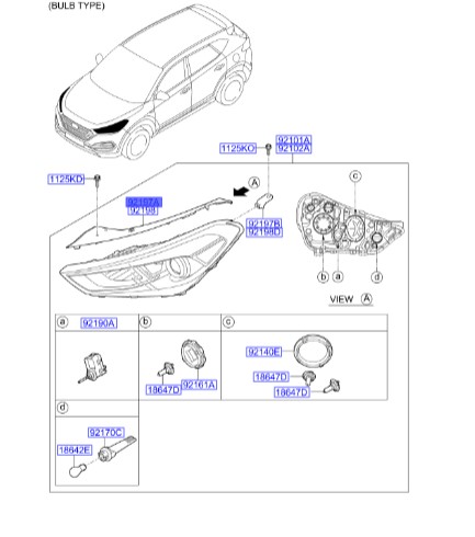 براکت نگهدارنده چراغ جلو سمت چپ هیوندای 92131d7000  Hyundai/KIA Genuine Parts – MOBIS