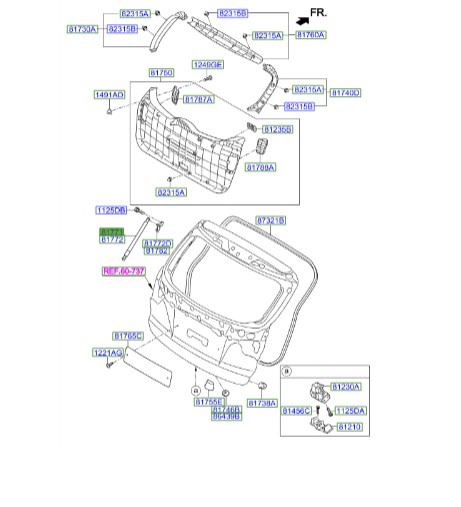 جک درِ صندوق عقب سمت چپ |جک درِ صندوق عقب | Hyundai/KIA Genuine Parts – MOBIS | Hyundai Tucson / ix35 | 817712S000DS