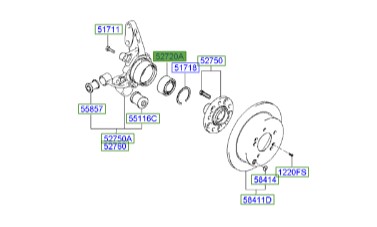 بلبرینگ چرخ عقب توسان | 5271026530 | Hyundai Genuine Parts