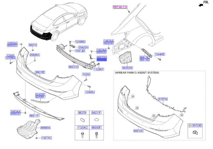 کشویی عقب راست النترا  Hyundai/KIA Genuine Parts – MOBIS    86634F2000 