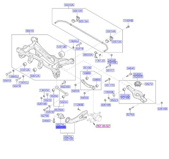 بوش گوشواره ائی مندل عقب راست Hyundai/KIA Genuine Parts – MOBIS  IX35  552752S001 