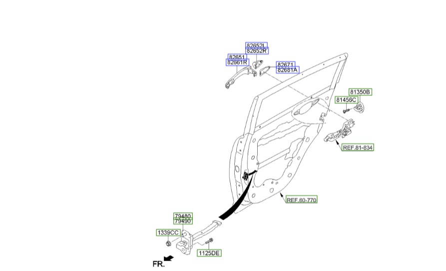 ترمز درب عقب راست اسپورتیج 2010 | Hyundai/KIA Genuine Parts – MOBIS | اسپورتیج SL مدل 2010 تا 2016