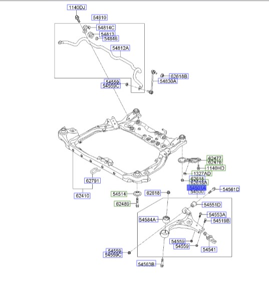 طبق جلو راست سراتو 2010 | 545011M100 | Hyundai/KIA Genuine Parts – MOBIS