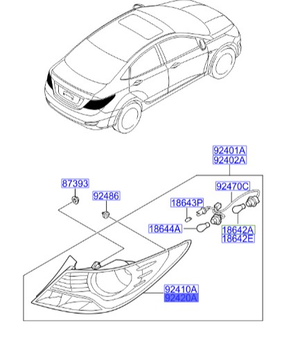 خطر عقب اکسنت  Hyundai/KIA Genuine Parts – MOBIS  924201R600