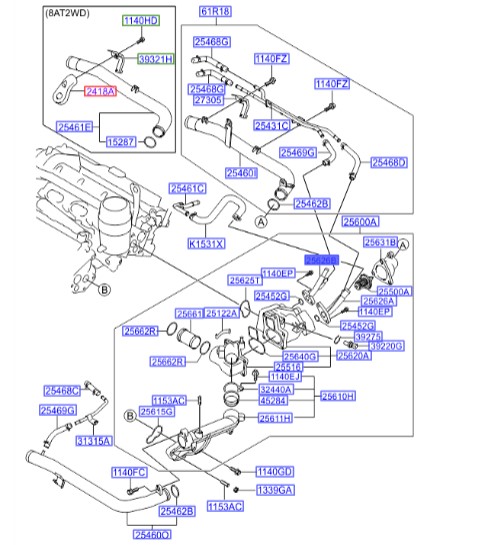 لوله ی هوزینگ جنسیس  Hyundai/KIA Genuine Parts – MOBIS    256713C670