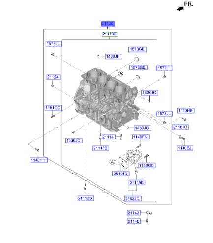 بلوک سیلندر هیوندای سوناتا Hyundai/KIA Genuine Parts – MOBIS  395TM2GA11C
