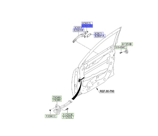 قاب دستگیره جلو راست اسپورتیج | Hyundai/KIA Genuine Parts | اسپورتیج SL مدل 2010 تا 2016