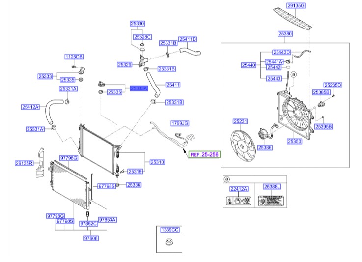 بست بالا رادیاتور راست اکسنت  Hyundai/KIA Genuine Parts – MOBIS   253331R100 