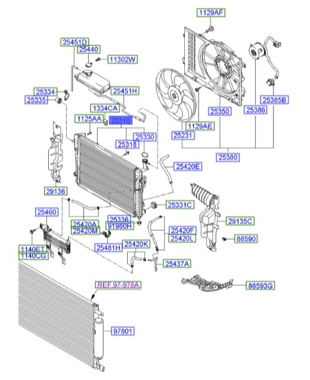  رادیاتور آب توسان Hyundai/KIA Genuine Parts – MOBIS 253102E850 