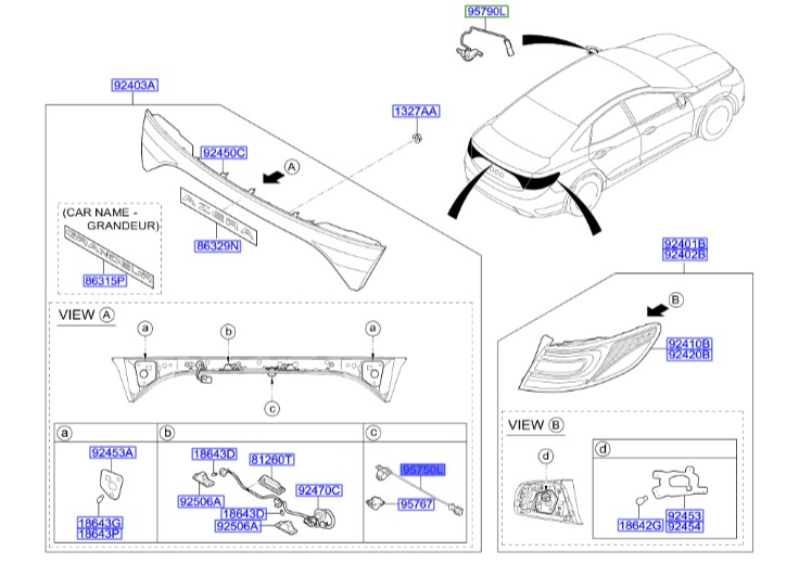 دوربین دنده عقب آزرا  Hyundai/KIA Genuine Parts – MOBIS   957603V011 